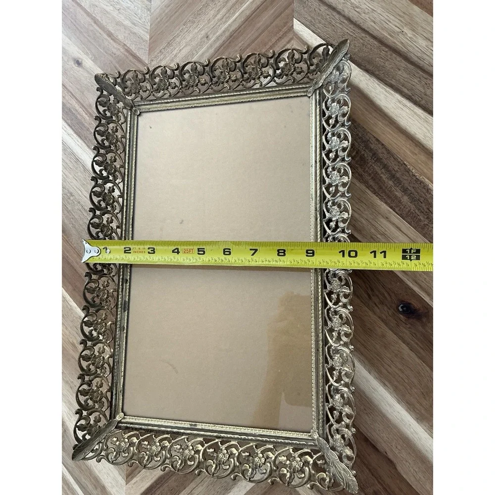 Large Vintage Ornate Hollywood Regency Picture Frame / Tray‎ Floral